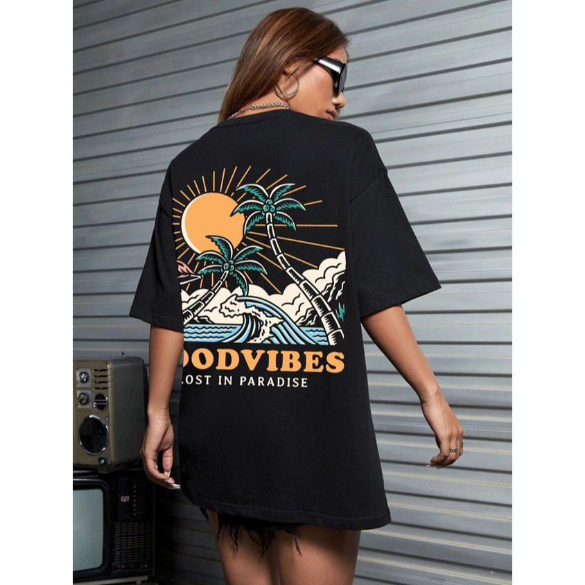 Camiseta Feminina Lost In Paradise Good Vibe Havaii Praia - Camisa 100% em Algodão - Envio Imediato - NB the Shirt