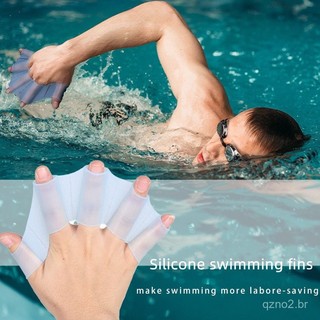 1 Par Unissex Tipo Cinta De Dedo Nadadeiras De Silicone De Muno Luvas Paddle Acessórios Para Esportes Aquáticos
