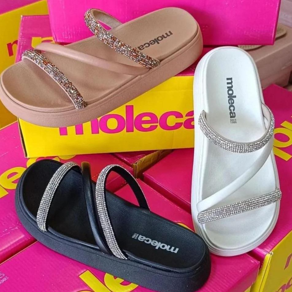 Sandália Papete Birken Brilho Blogueira Moleca Promoção 10% OFF PROMOÇÃO