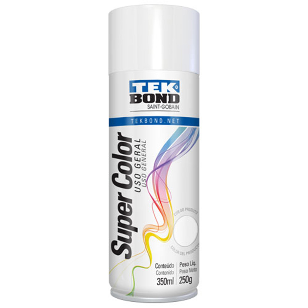 Tinta spray branco brilhante metal plastico madeira