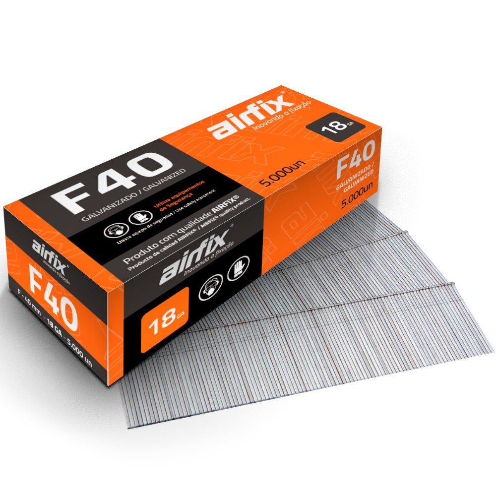 Pino p/ pinador pneumático tipo F 1,05 x 40 mm 5.000pçx F40 Airfix - Home & Living