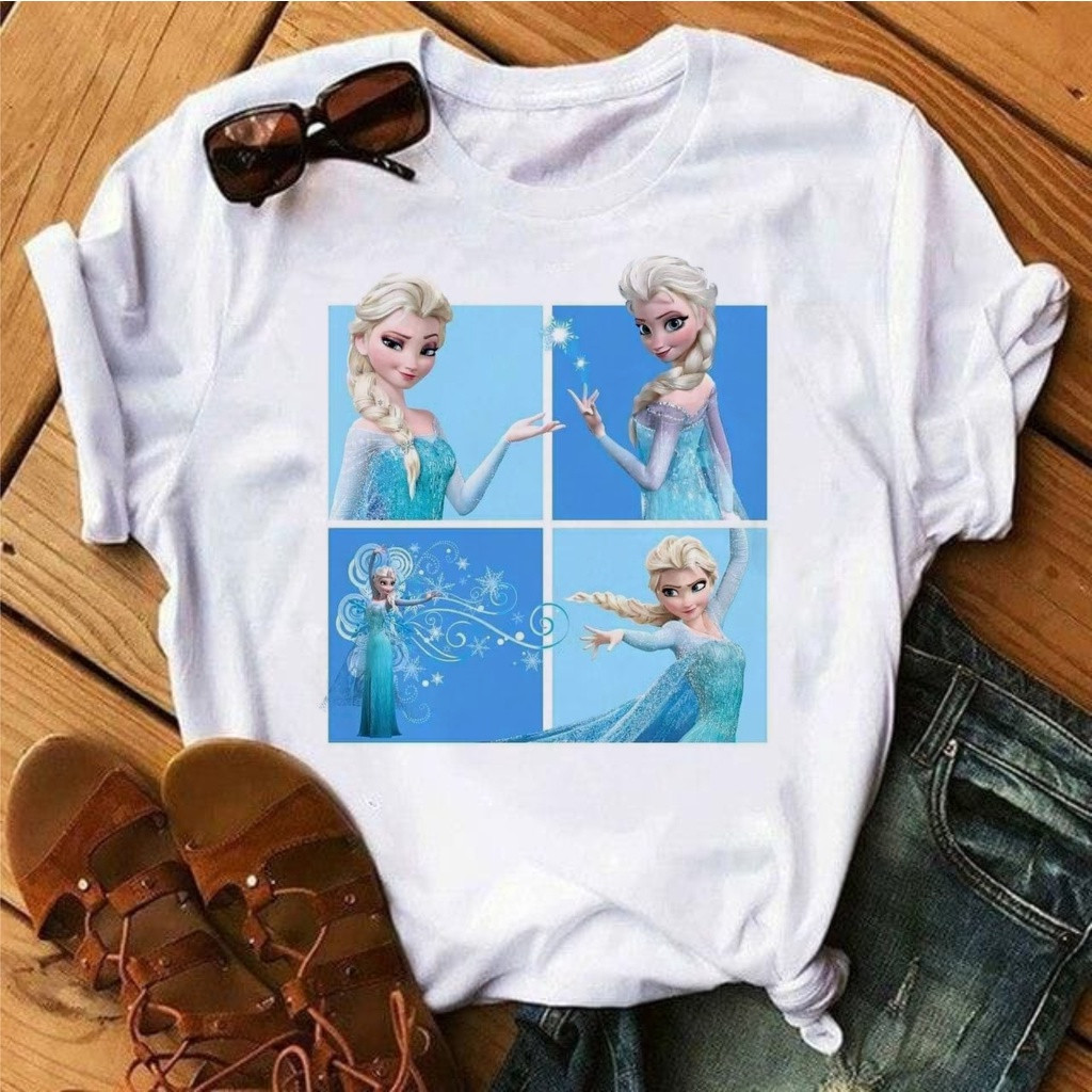 camiseta camisa blusa infantil Princesas, Jasmine, Frozen, Merida, rapunzel algodão