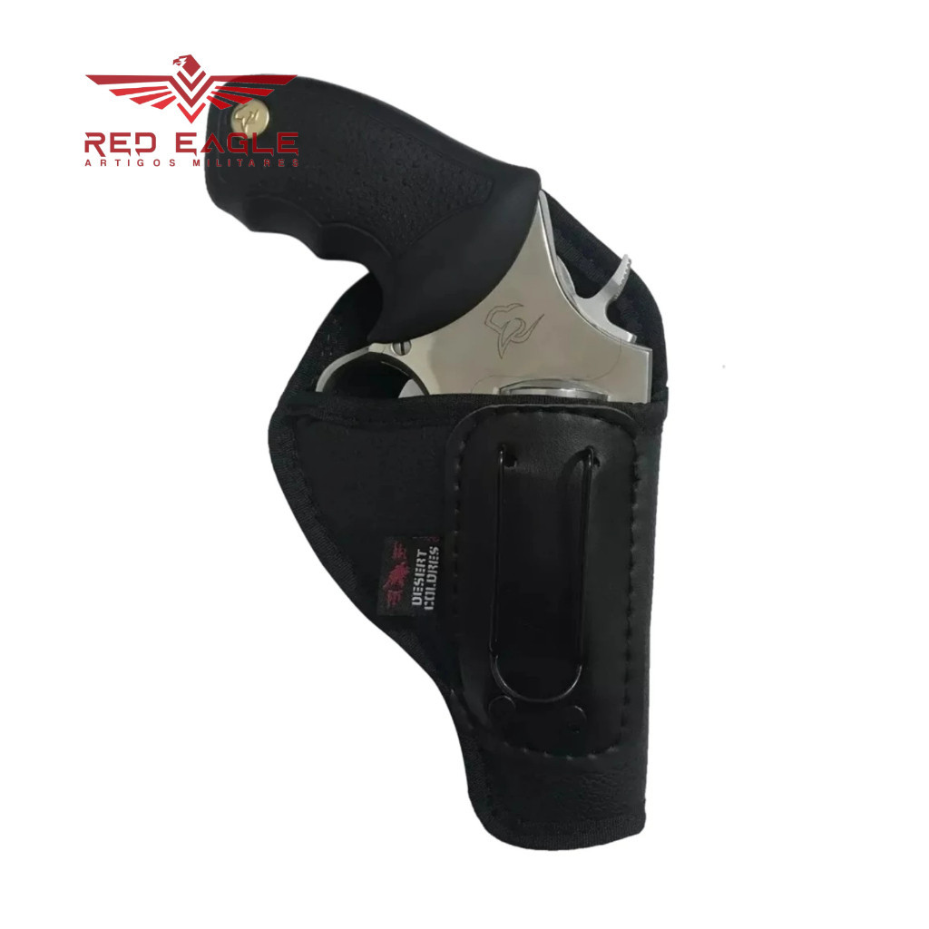(Holster)Coldre Velado Sem Aba de Uso Interno Para RT 817 2 Pol 7 Tiros (Janelas) Dissimulado Em Neoprene E Couro P.U