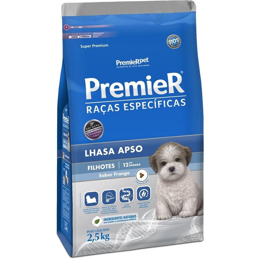 Ração Premier Raça Especifica LhasaApso Filhote Frango 2,5Kg