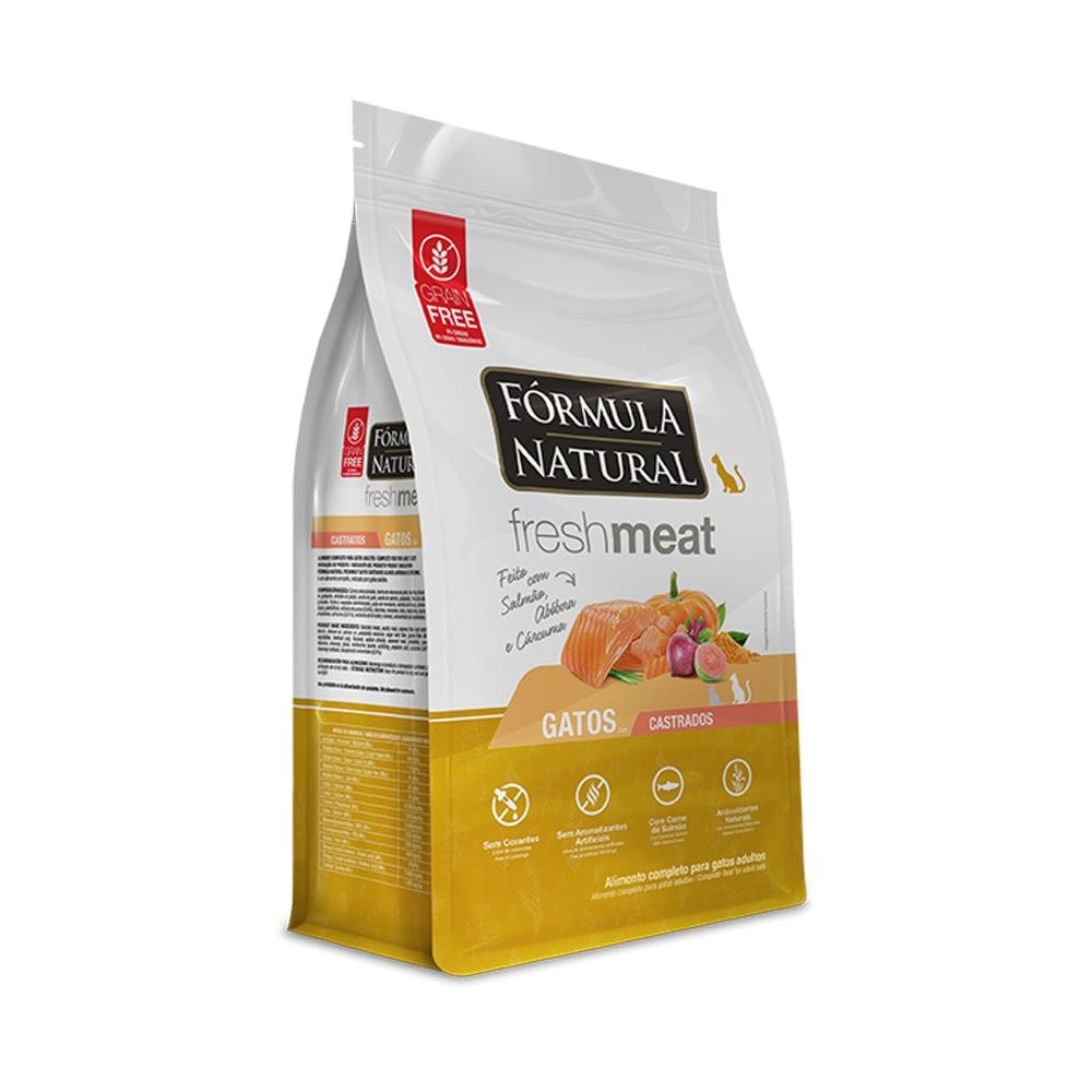 Ração Fórmula Natural FreshMeat Gatos Castrados Salmão 1kg em Oferta na Shopee