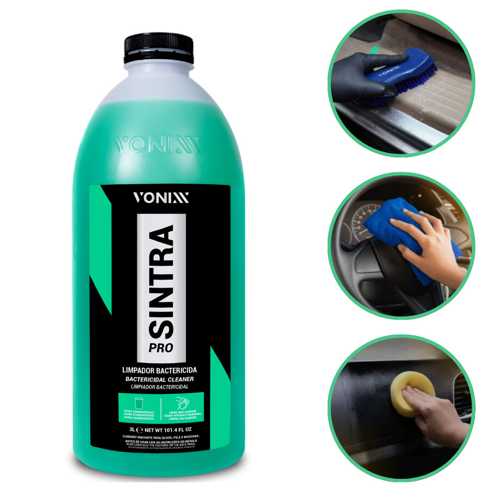 Sintra Pro Vonixx 3L Limpeza Interna Automotiva Multilimpador Concentrado Alto R