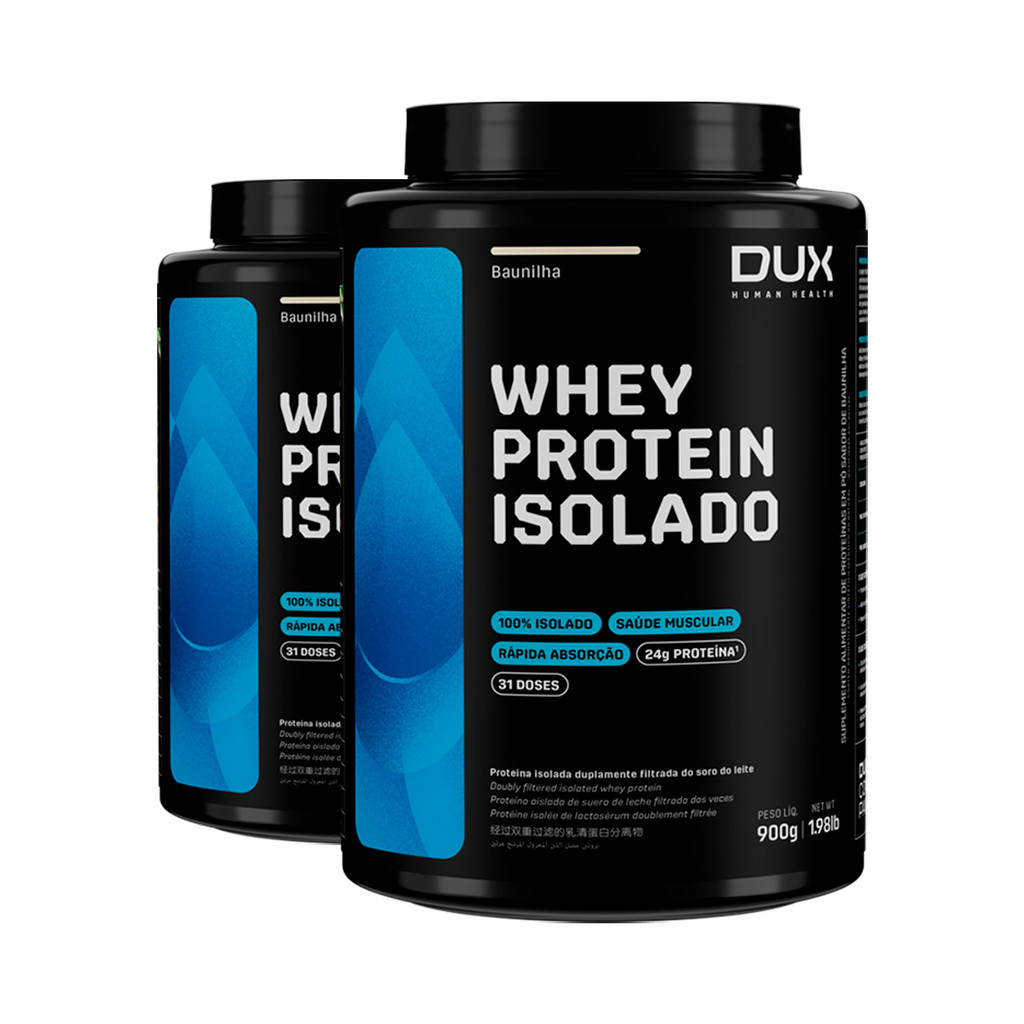 Kit 2 Whey Protein Isolado Dux Baunilha 900g
