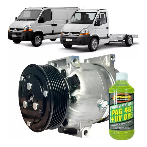 Compressor Ar Renault Master 2.5 Ate 2012 7pk Delphi + Óleo novo