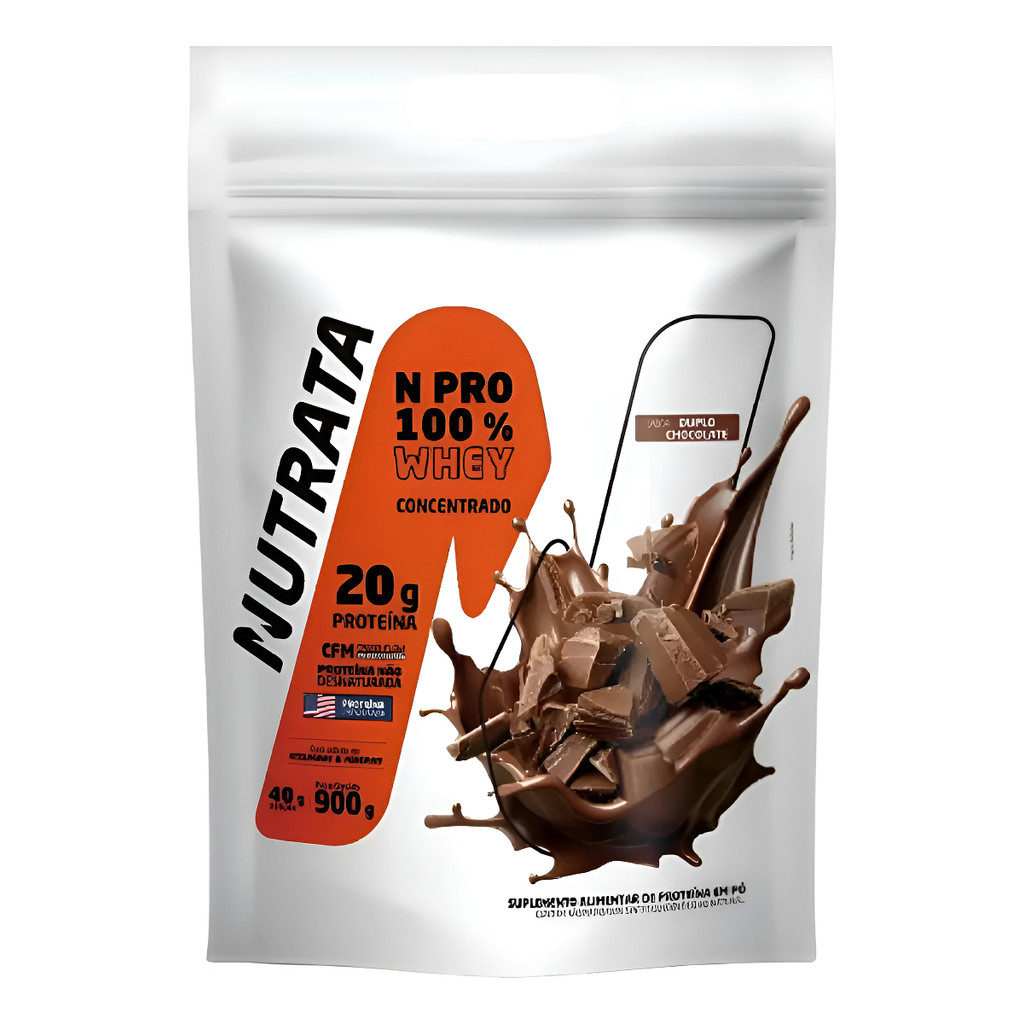 Whey Concentrado NPRO 900G Refil Chocolate - Nutrata em Oferta na Shopee