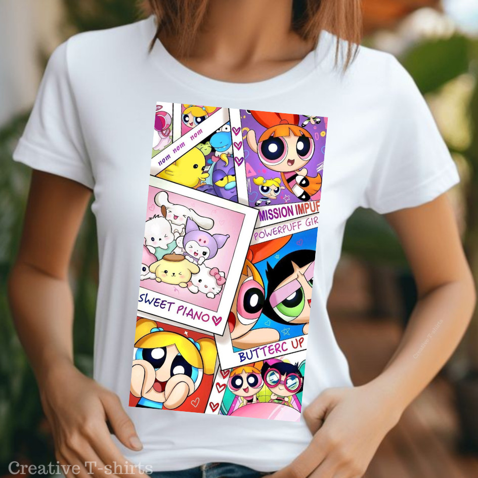 Camiseta Camisa Blusa Femininas  Infantil quadrinhos super poderosas algodão100%