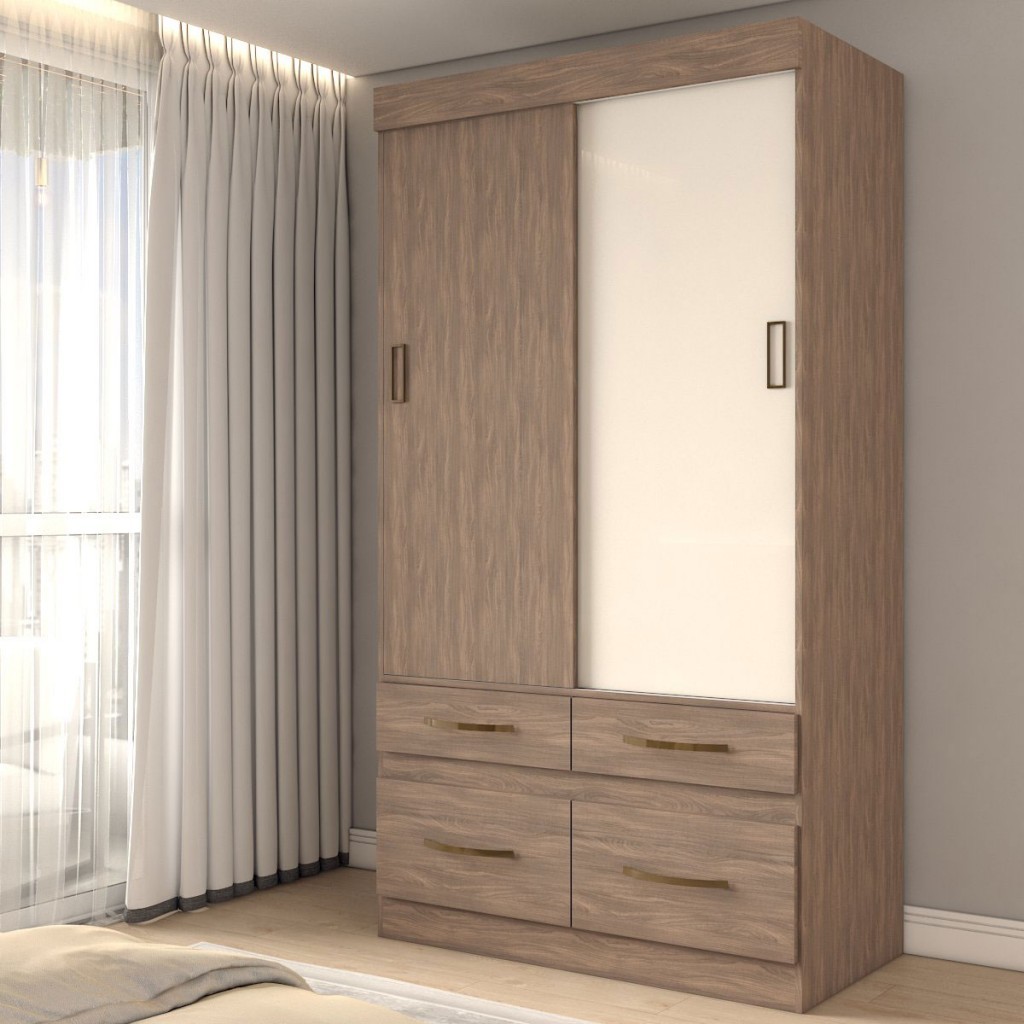 Guarda-Roupa Solteiro Trento 2 Portas 4 Gavetas - Panorama Móveis