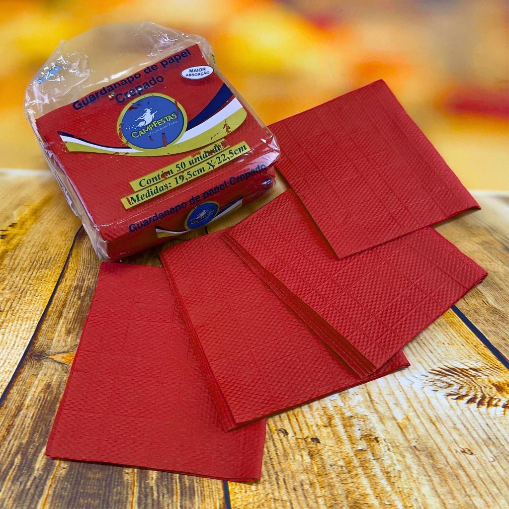 200 GUARDANAPOS VERMELHO FESTA 19,5 X 22,5 CAMPFESTA em Oferta na Shopee