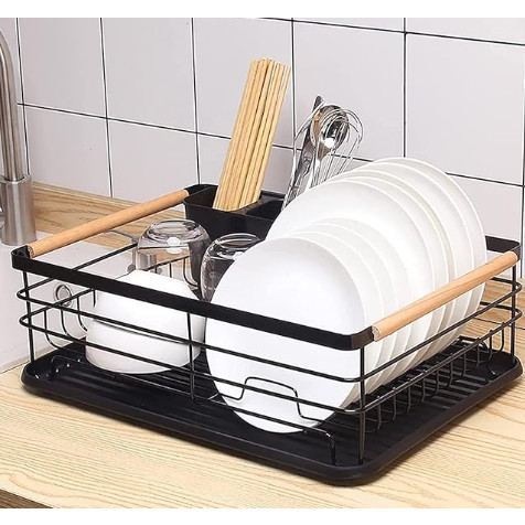 Rack Organizador Escorredor de Louças Preto DT25684 em Oferta na Shopee