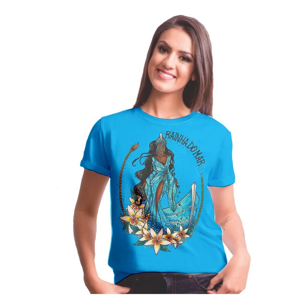 Camiseta 100% Algodão Iemanjá Orixá Umbanda Candomblé Odoyá Premium Lançamento 2024 Envio Imediato Js Cod Fashion em Oferta na Shopee