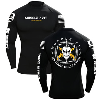 Camiseta Dry Fit Manga Longa Masculina Bope Military Muscle Fit