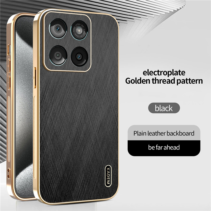 Capa De Pele De Seda Dourada Revestida Para Motorola Edge 60 Pro 50 40 E13 E15 C
