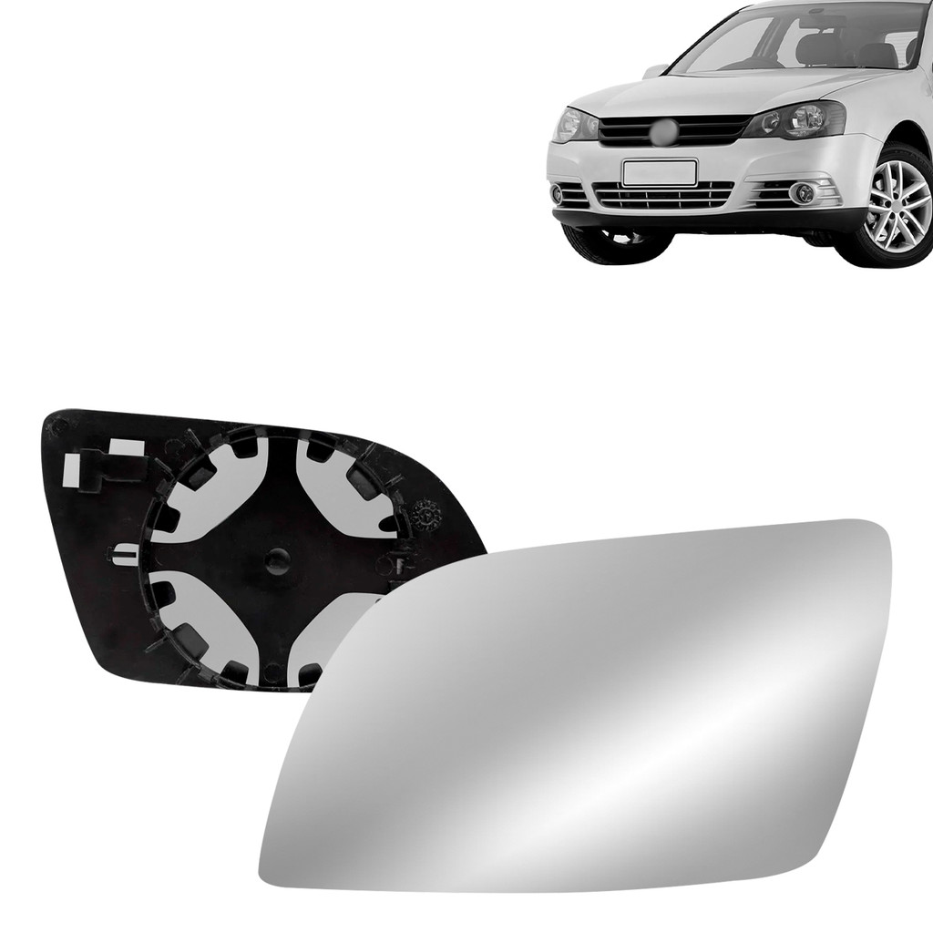 Lente Espelho Retrovisor Golf 07 08 2009 2010 2011 2012 Polo 2007 2008 2009 2010 2011 Com Placa