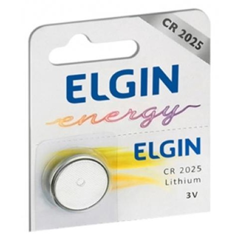 Bateria de Lítio CR2025 Elgin 82192 - Unidade - para alarmes automotivos, calculadoras e câmeras - Home Appliances