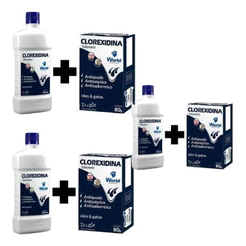 Kit 03 Shampoo Clorexidina Dugs - 500 mL + 03 Sabonete Clorexidina Dugs - 80 g