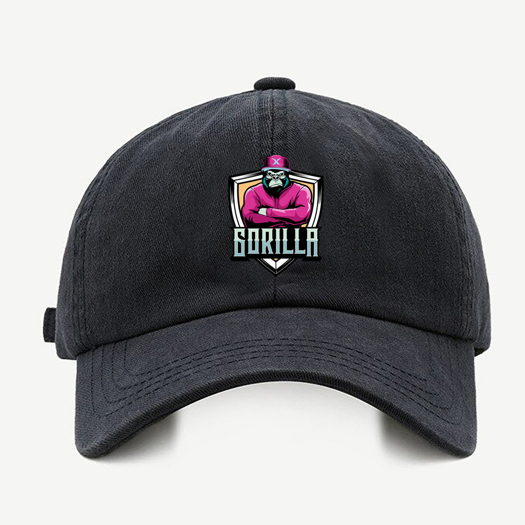 Bone baseball masculino preto Gorilla BrasaoCom regualgem cores bege e branco