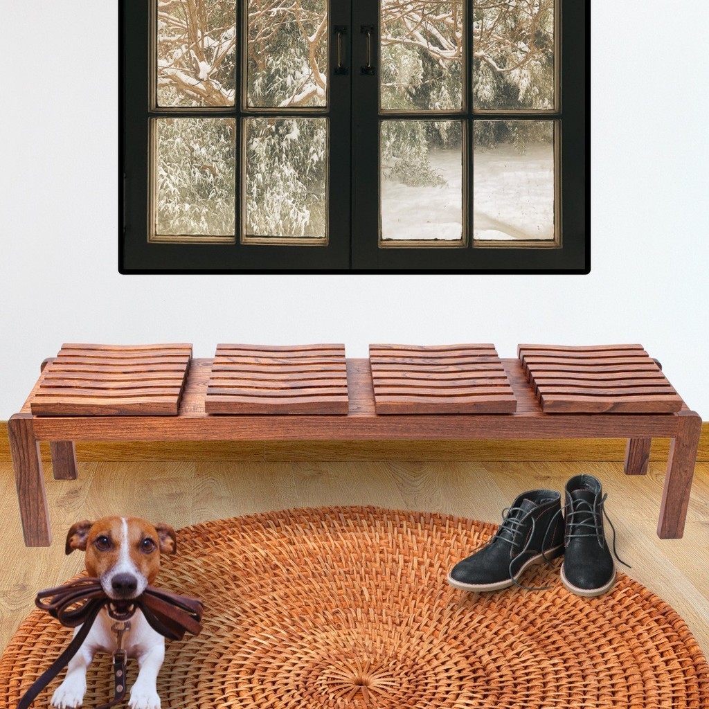 Banco em Madeira Maciça 04 Lugares 190 X 45 X 43 - Home & Living