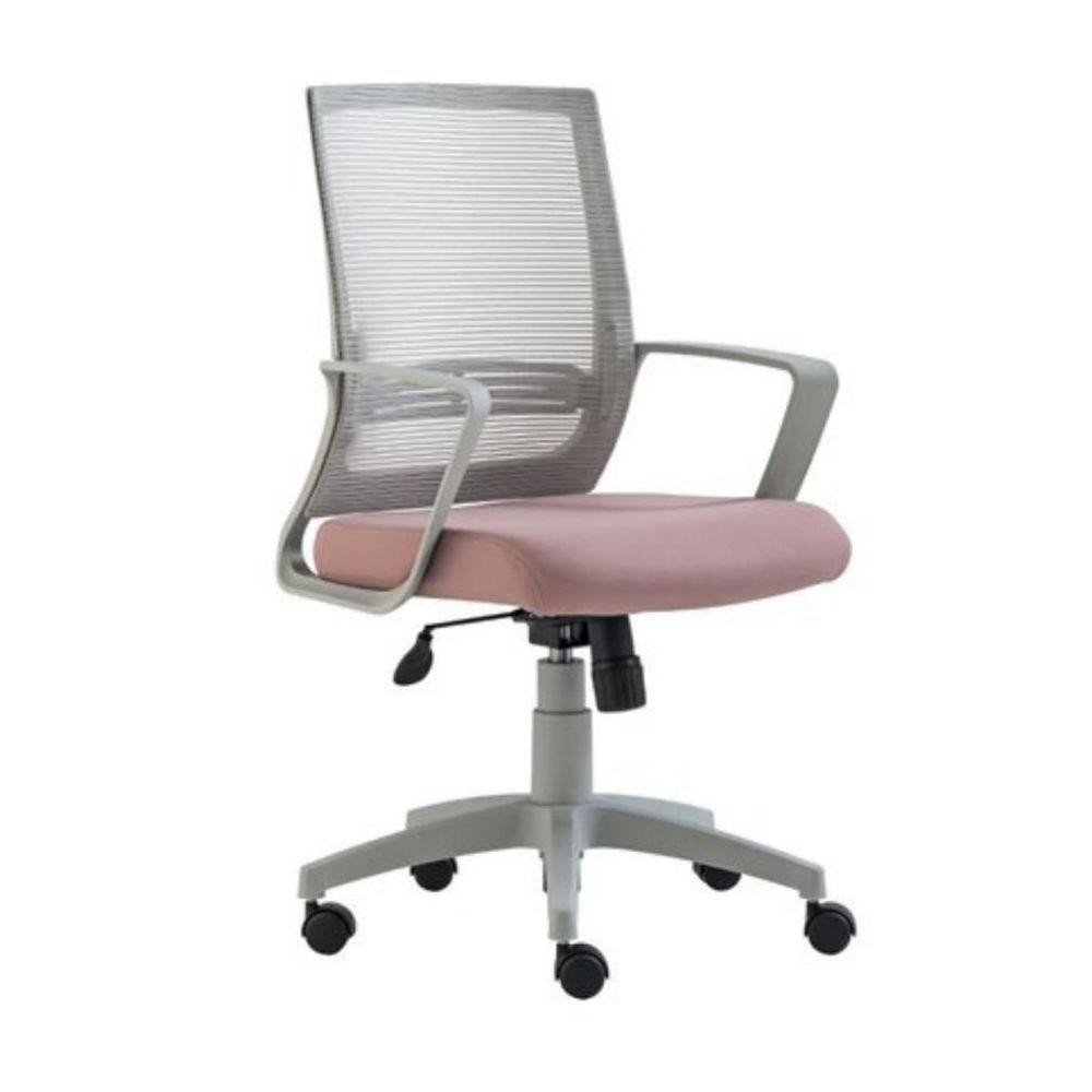 Cadeira de Escritório Giratória Stay Roal Cinza com Encosto em Tela Assento Rosa Base em Nylon em Oferta na Shopee