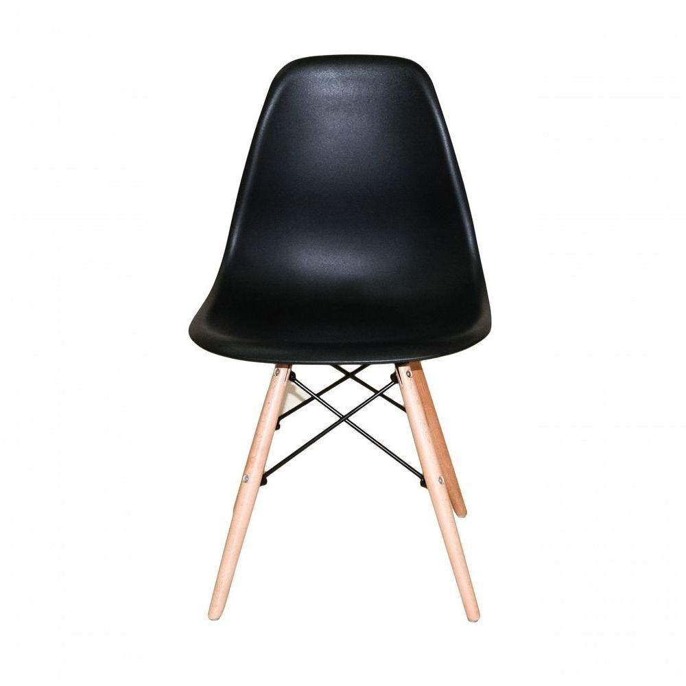 Kit 4 Cadeiras Charles Eames Eiffel Dsw Wood Preto — imagem 2 de 2