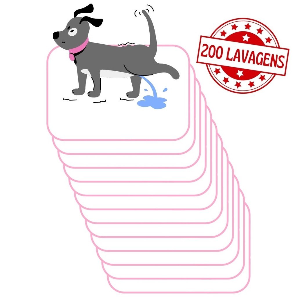 12 Tapetes Higiênicos 70x50 Branco com Borda Rosa Laváveis para cães - Alta Absorção