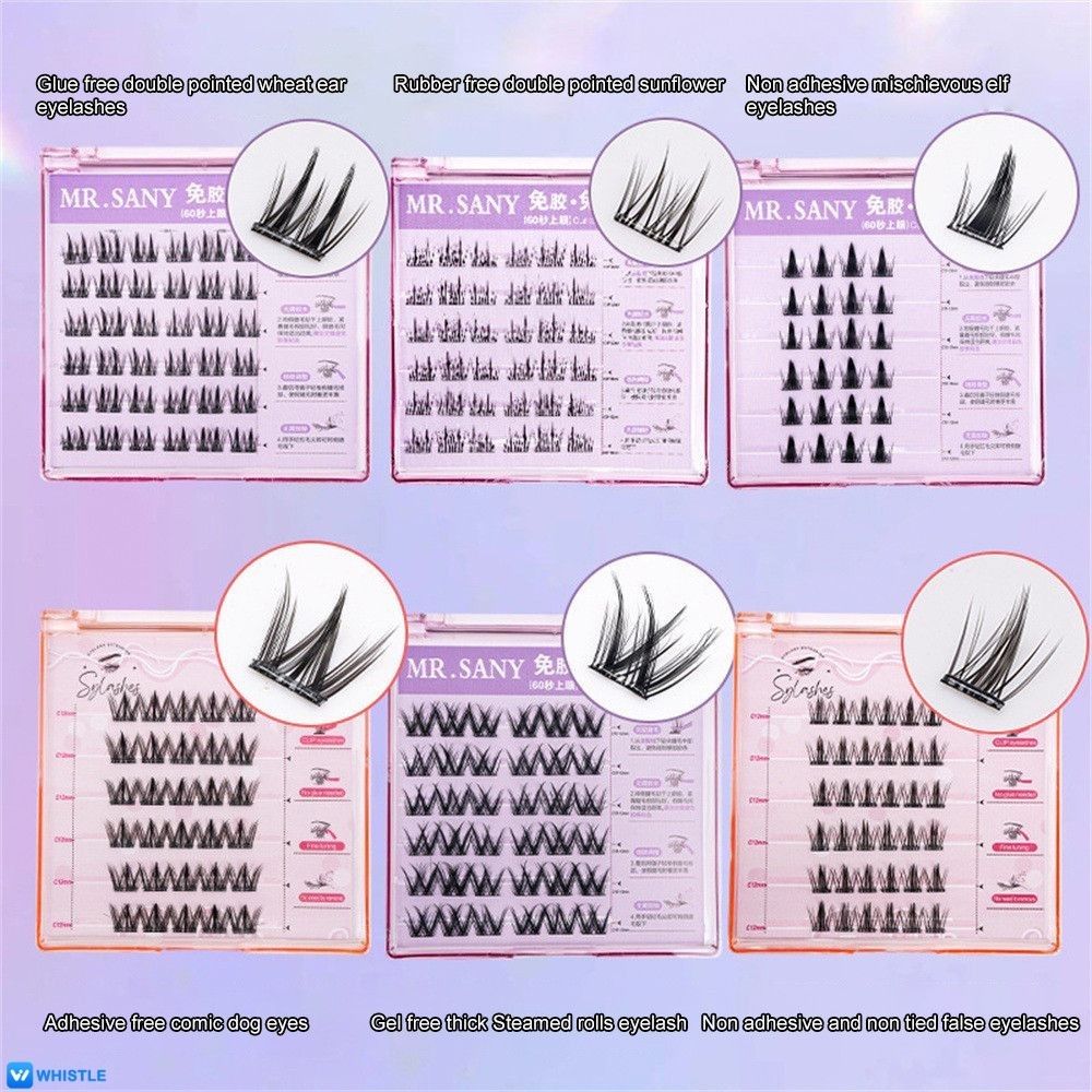 MR.SANY Cílios postiços sem cola Cílios postiços Cílios postiços leves e grossos Cílios autoplantantes de alta qualidade Maquiagem para os olhos Cílios postiços fada hipoalergênicos ❤ TIKTOK Hot Cosmetic