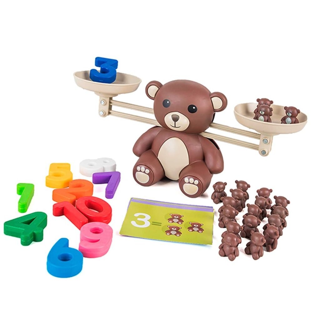 Brinquedo Infantil Balança Didática De Números E Ursos Poliplac