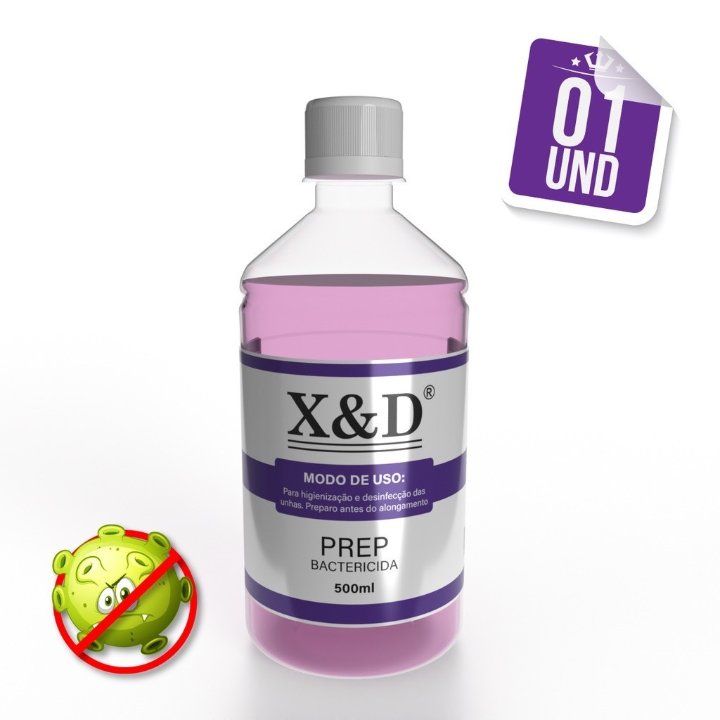 Prep X&D Bactericida Para Cuidados Da Unha 500ml Alongamento Acrigel Bactericida Spray Higiene