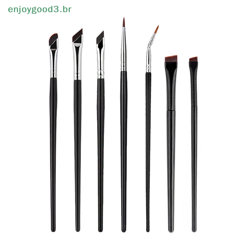 【 TOP-B 】 7Pcs Upgrade Blade Eyeliner Brush Escova Para Sobrancelhas Ultra Fina De Ângulo Fino Lisa Sob Os Olhos De Maquiagem (br)