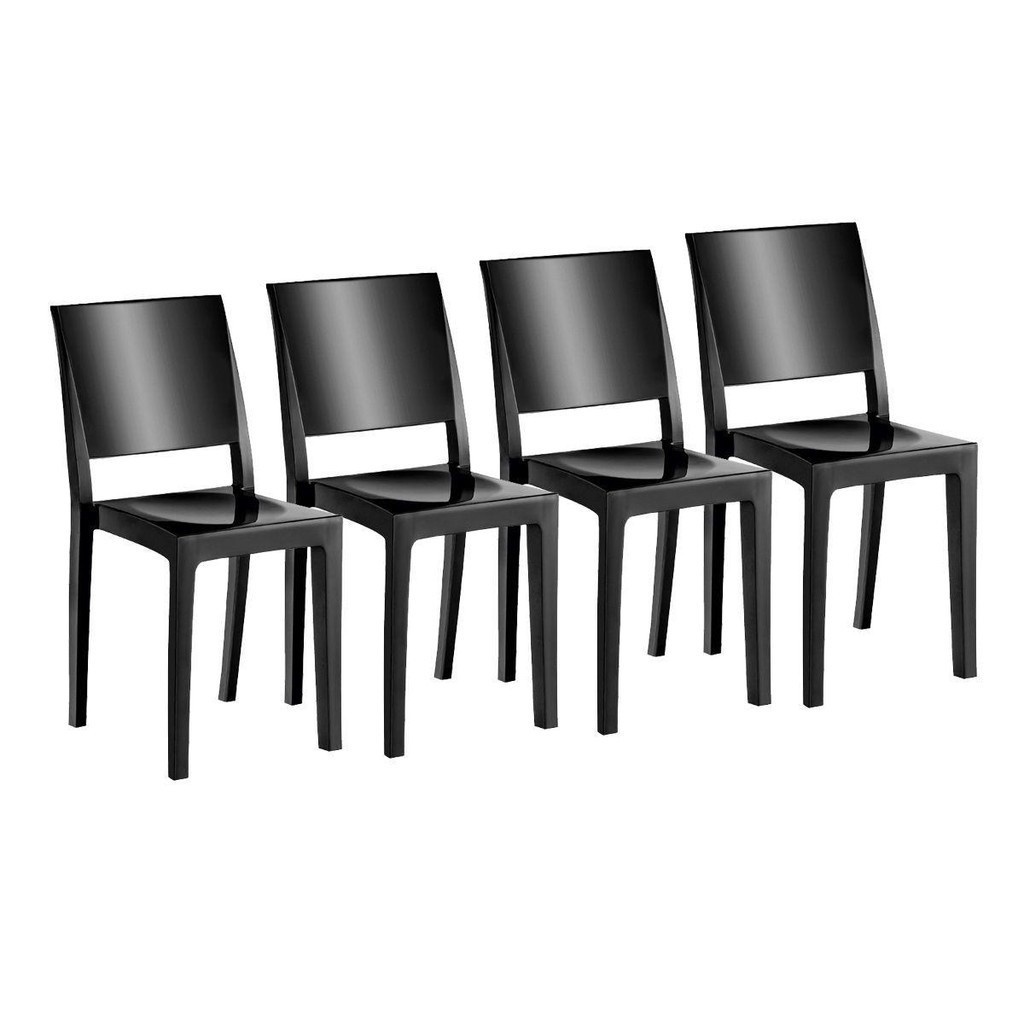 Cadeira Sala de Jantar Hydra Plus UZ4002 PP Kit 4 Un Preto - Kappesberg - Home & Living