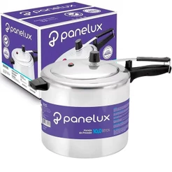 Panela de Pressão 10 Litros Classic Polida Alumínio Fechamento Interno Cabo Alça Baquelite Panelux