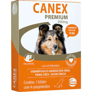 Canex Premium 900 mg Ceva Vermífugo para Cães - 4 Comprimidos em Oferta na Shopee