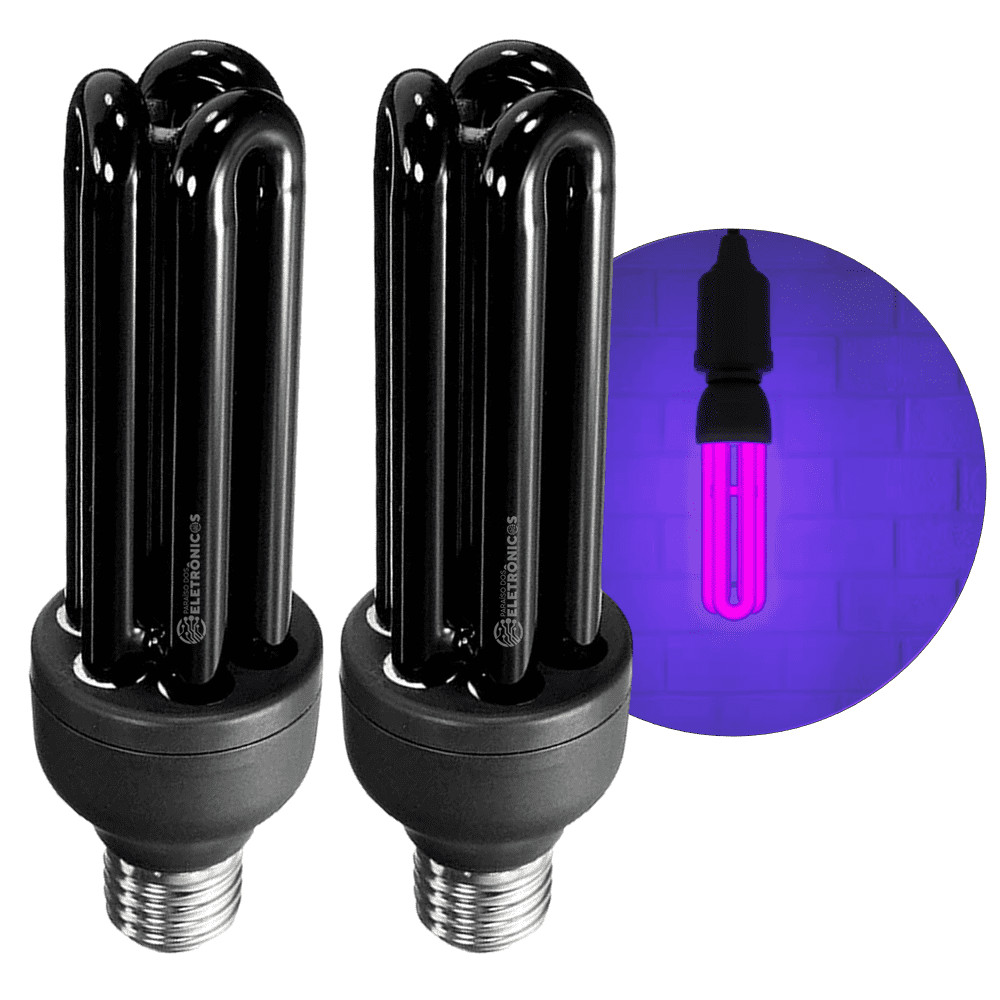 Kit 2 Lâmpadas Milho Fluorescente 36w Ultravioleta (UV) Efeito Neon Armadilha Para Inseto 110v LP002