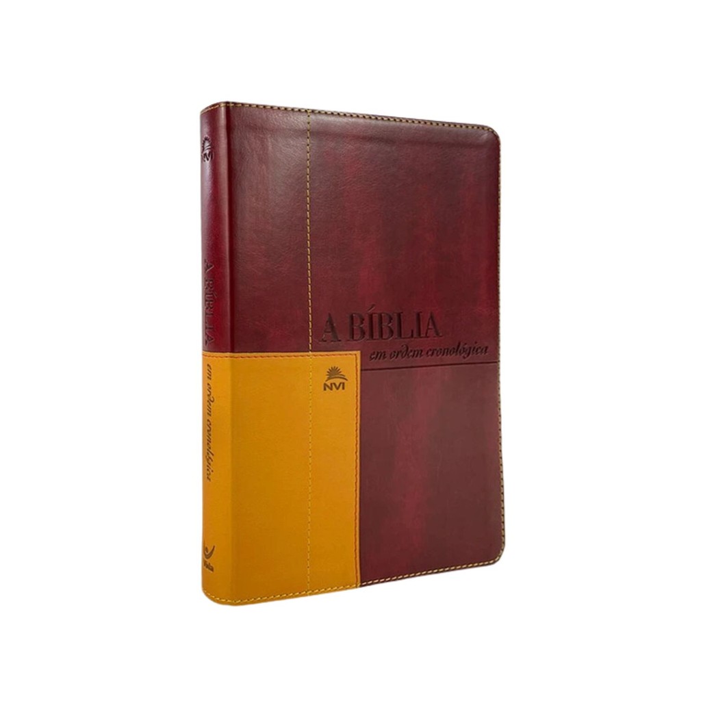 Bíblia em Ordem Cronológica | NVI | Capa Luxo Vermelho e Mostarda
