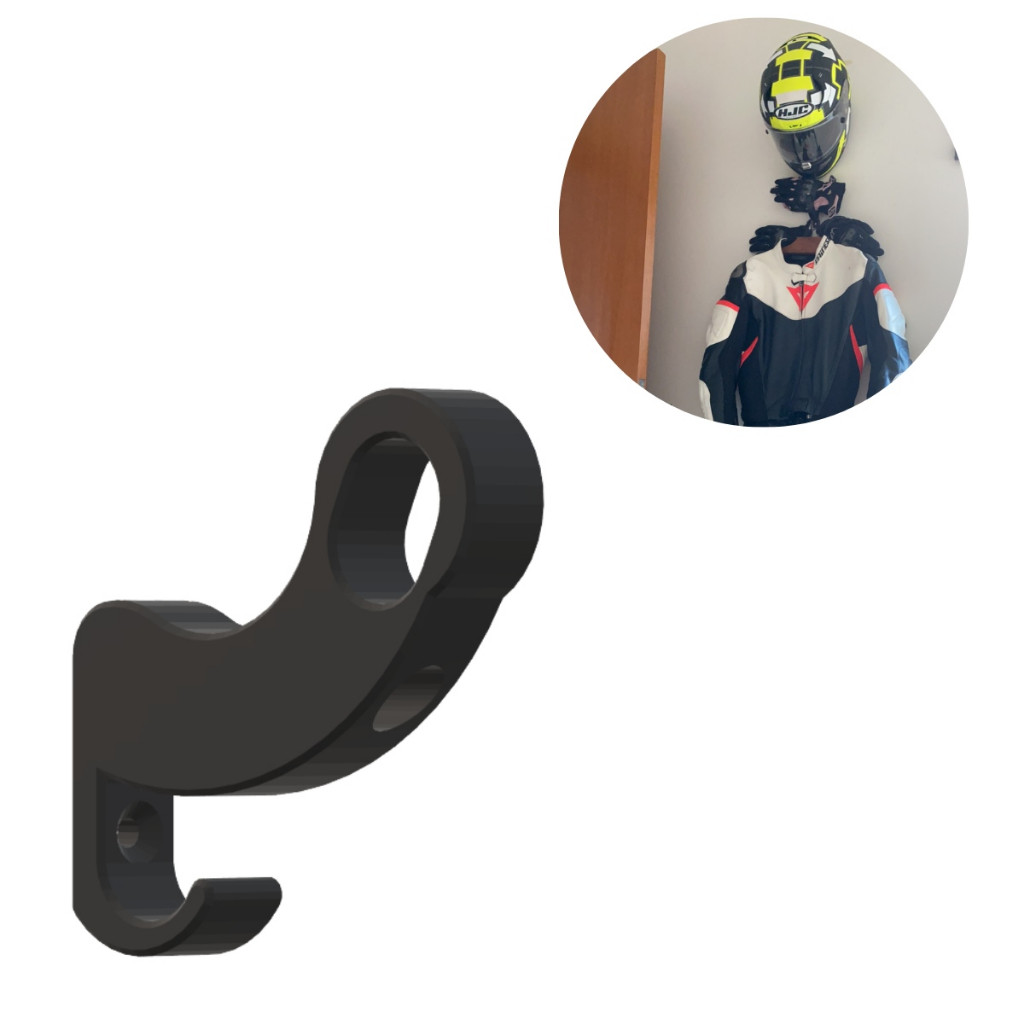 Suporte de Parede Para Pendurar Capacete, Jaqueta, Macacão  E Acessórios - 1 Unidade