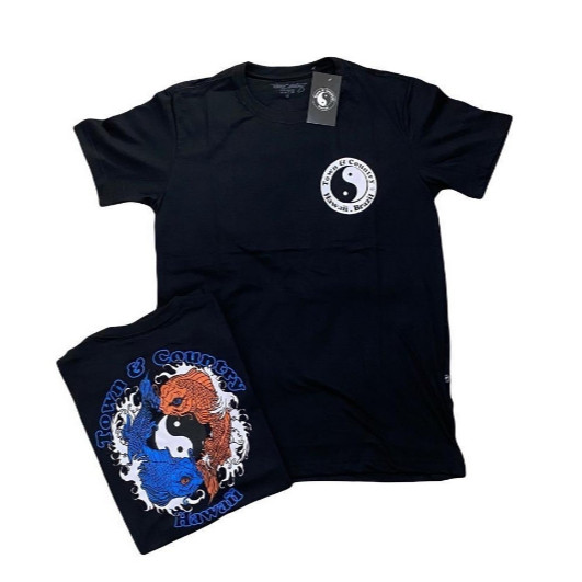 Camiseta Algodão  Lançamento Lançamento Skatista Camisa Tony Country Envio Rápido Bola Coman (YIN YANG CARPA) Promoção em Oferta na Shopee