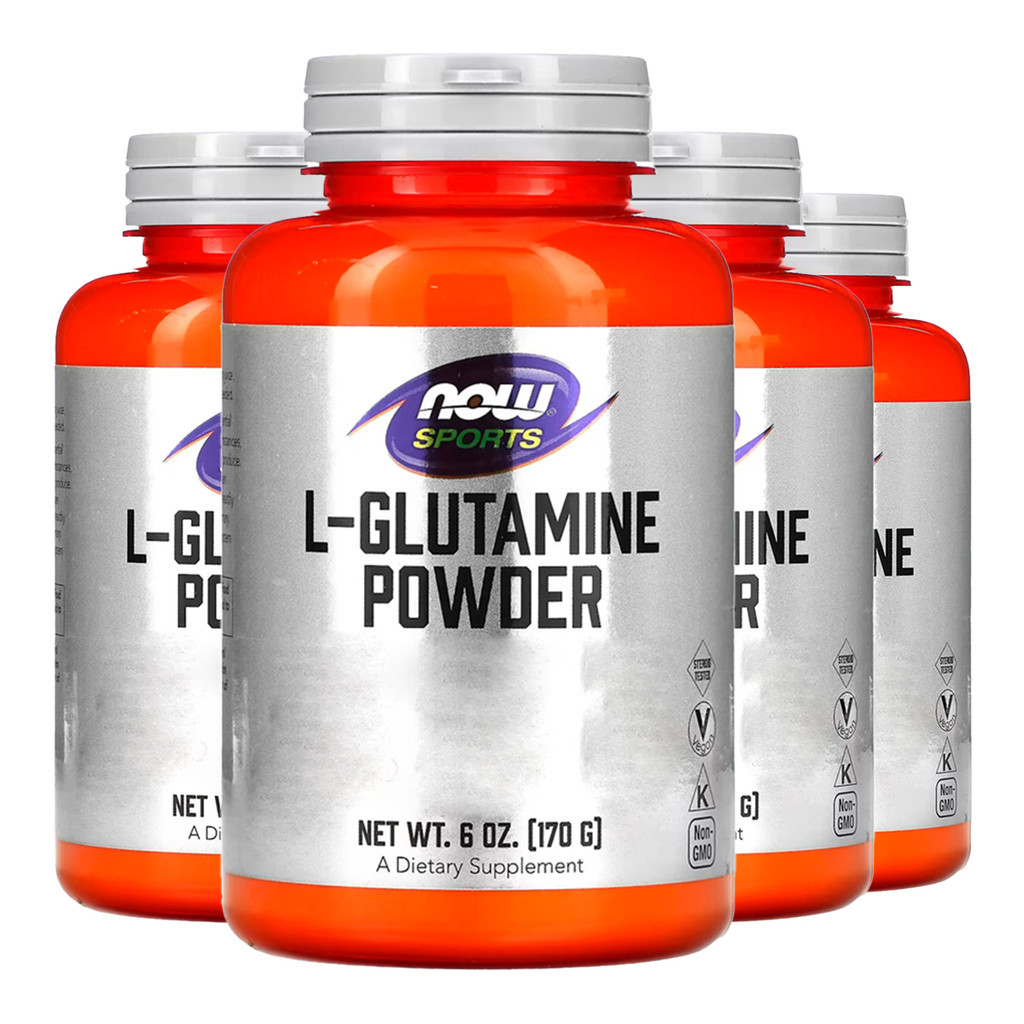 Kit 4x L-Glutamina em Pó Now Foods Sports 170g Puro Importado /Made in Usa