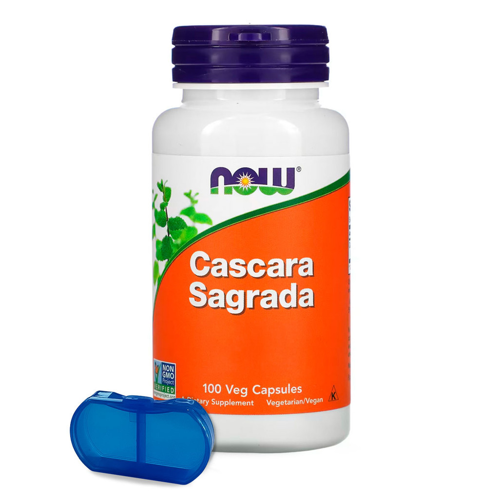 Cáscara Sagrada 450mg Now Foods 100 Cáps + Porta Cápsulas em Oferta na Shopee