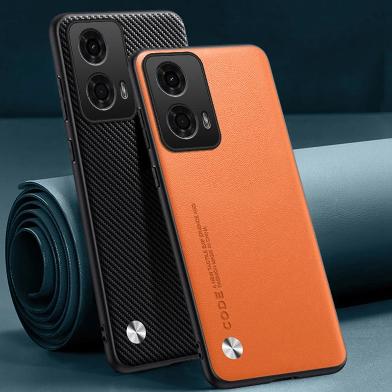 Capa De Couro De Luxo Em PU Para Motorola G24 G34 Traseira Silicone À Prova De Choque Proteção Total Telefone Moto G04 G24 em Oferta na Shopee