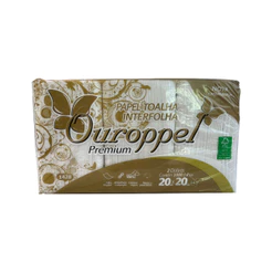 Papel Toalha Interfolha 2 Dobras Folha Simples Premium 1.000 Folhas 20x20 Ouroppel