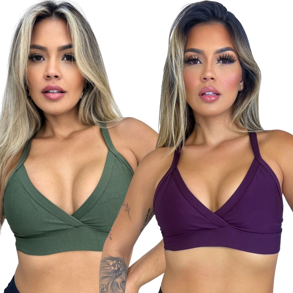 Kit 2 Tops Fitness de Academia Simples Treino dia a dia em Oferta na Shopee