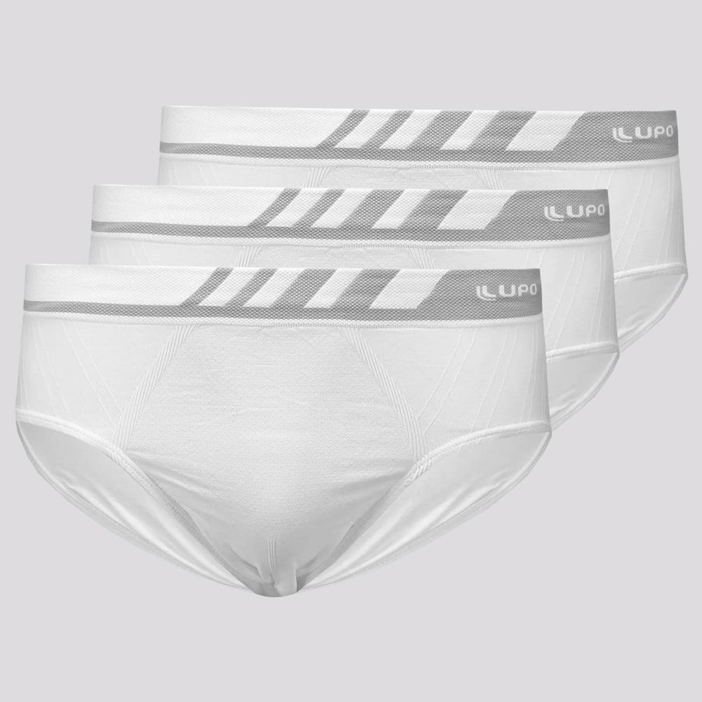 Kit 3 Cuecas Slip Lupo Microfibra Sem Costura Branca em Oferta na Shopee