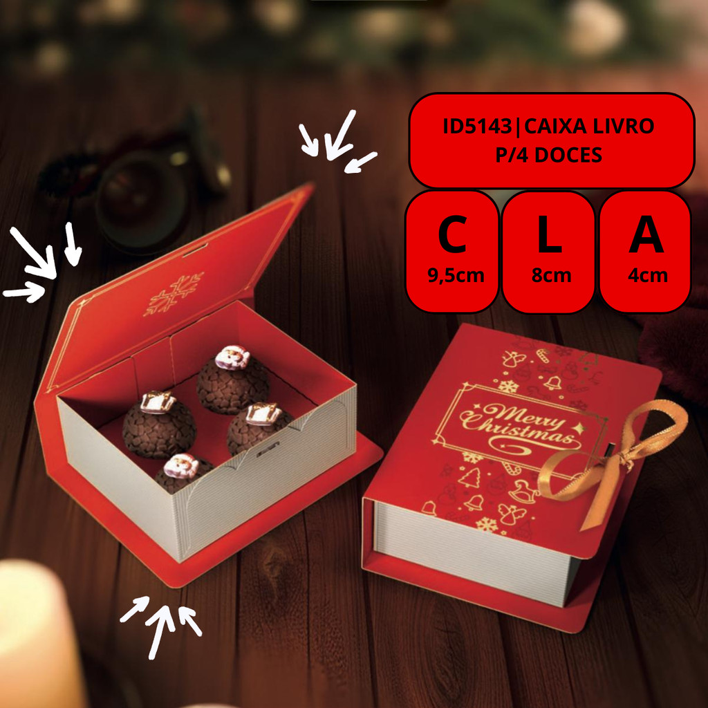 10 CAIXA 04 DOCES LIVRO - NATAL CLASSICO ID5143 (NATAL IDEIA 2025) (CHOCO) · foto 2