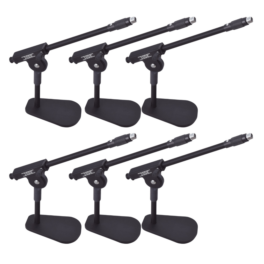 Kit 6 Suporte Microfone Mesa Bumbo Amplificador Metal IBOX