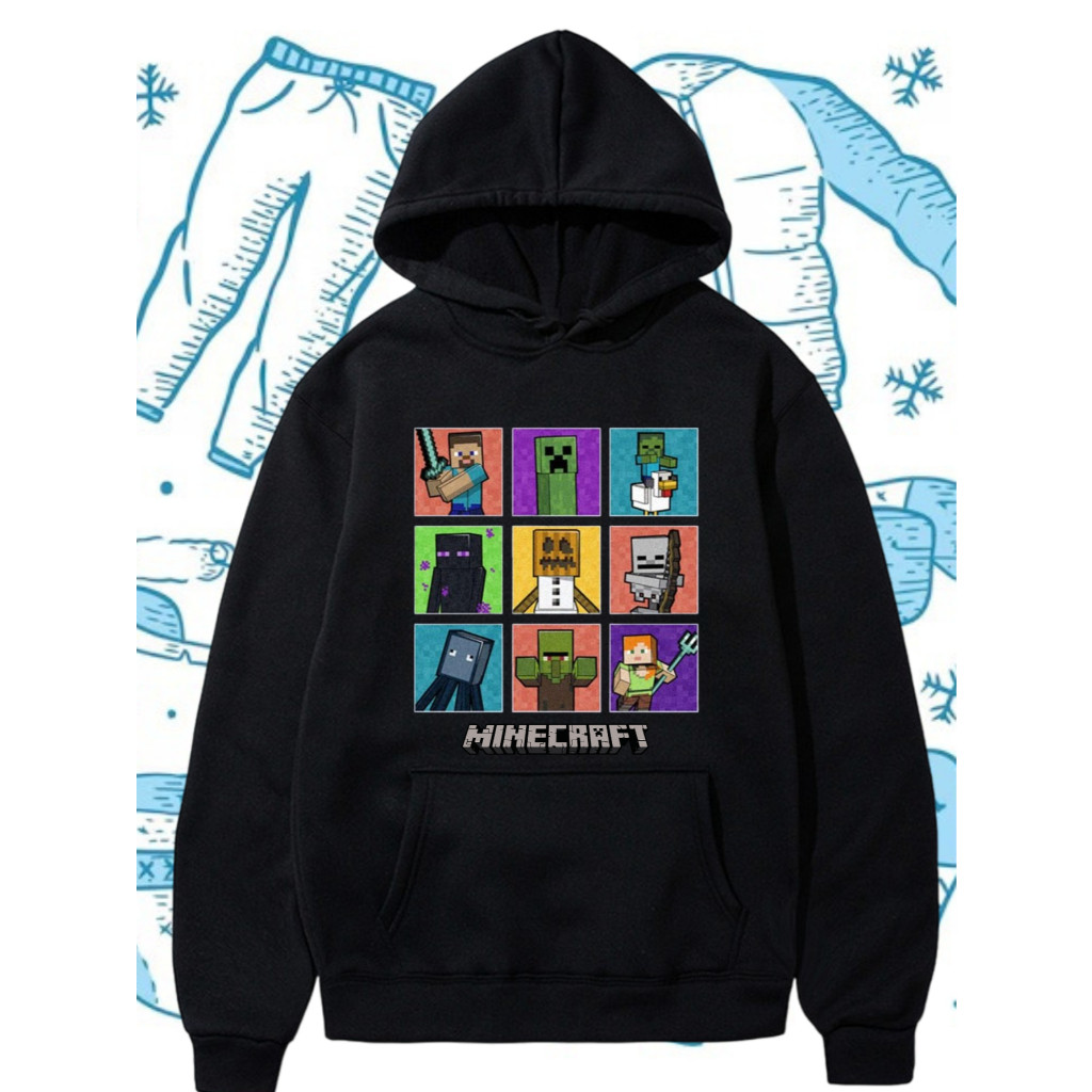 Blusa Moletom Minecraft Game Jogo Casaco Macio Unissex Masculina Feminina Flanelada Capuz