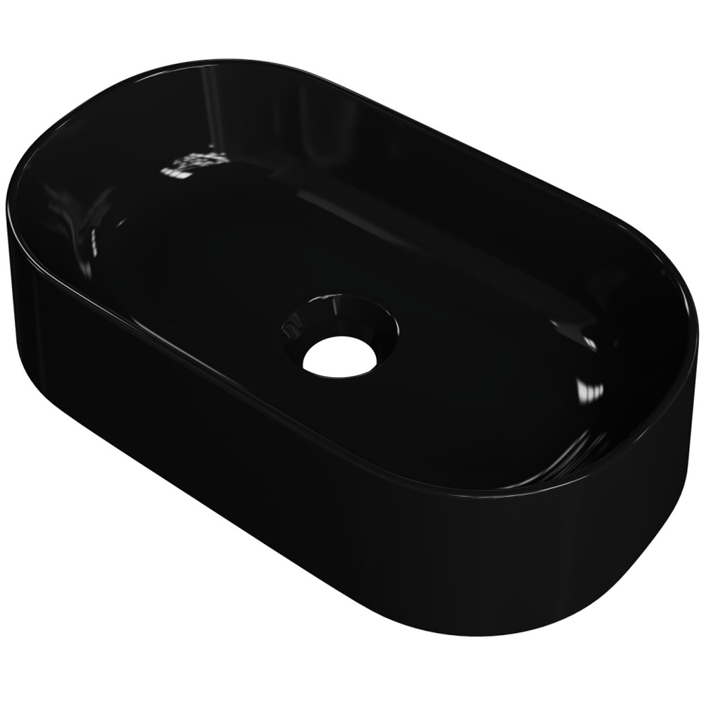 Cuba de Apoio Oval Para Banheiro Lavabo Laila C01 O42W Preto - Lyam - Home & Living