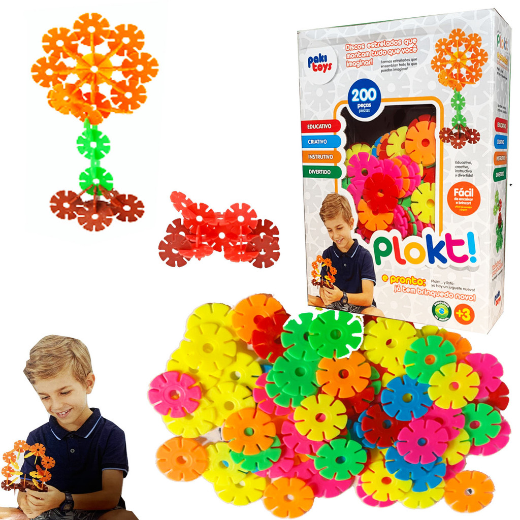 Brinquedo Montar Plokt Estrelas Educativo Criativo 200 Pcs